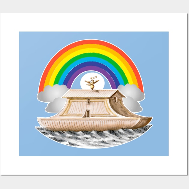 Rainbow Flood Noah's Ark Wall Art by Marccelus